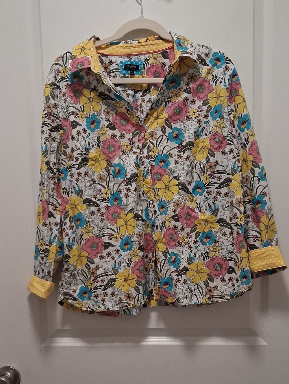 Floral Button-Up Shirt in Yellow, Pink & Blue